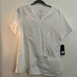 Cherokee Women's White V-Neck Scrub Top